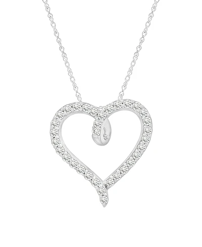 Macy's Diamond Heart Pendant Necklace (1 ct. t.w.) in 10k White Gold