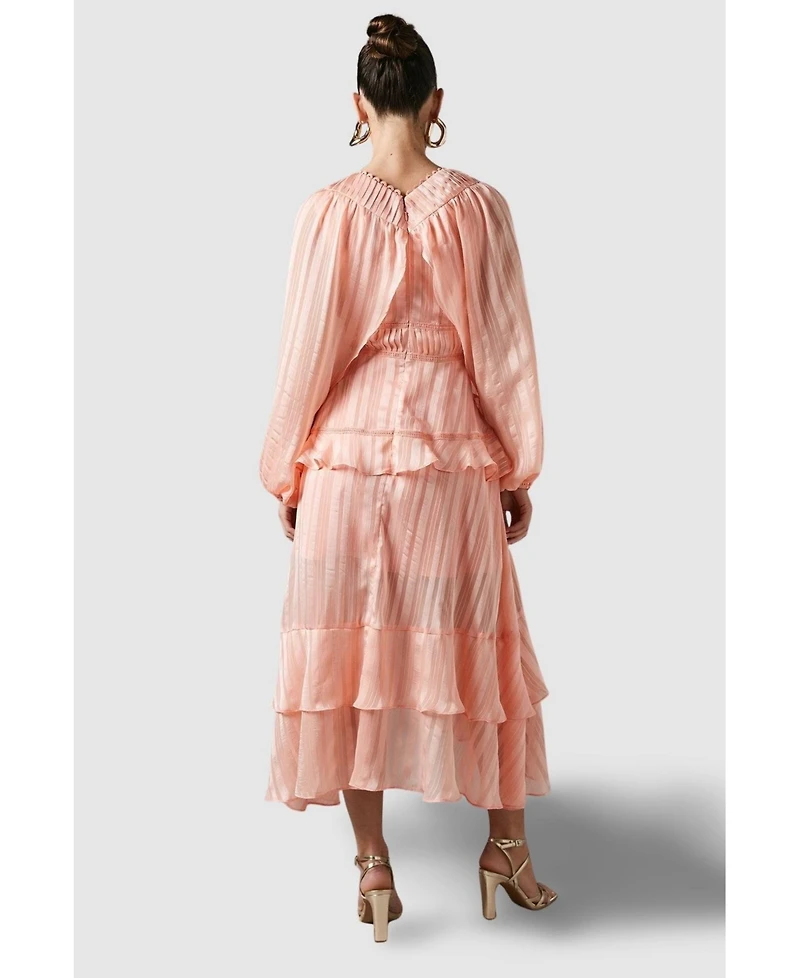 Coast Women's Frill Midi Dress With Blouson Sleeve