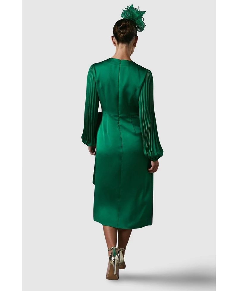 Coast Women's Satin Pleated Wrap Dress