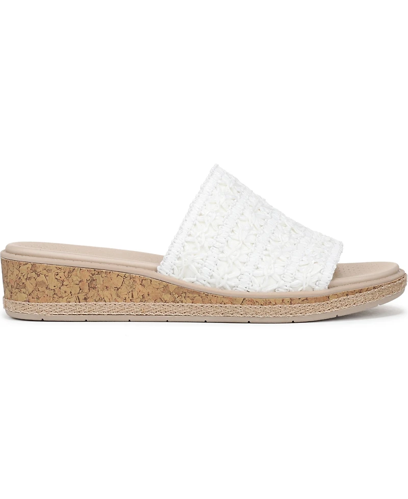 LifeStride Women's Breezy Washable Slide Wedge Sandals