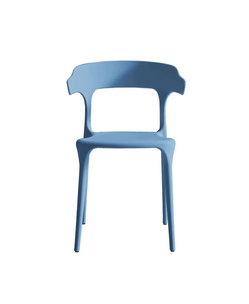 Streamdale Furniture Streamdale Stackable Plastic Chairs Set of 4 (Blue/White, Polypropylene, 150KG