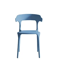Streamdale Furniture Streamdale Stackable Plastic Chairs Set of 4 (Blue/White, Polypropylene, 150KG