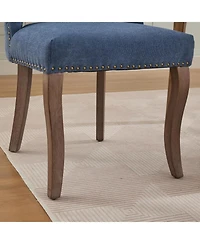 Streamdale Furniture Wooden Dining Chairs Set of 2, Modern Fabric Upholstered Kitchen Chairs