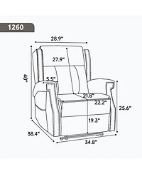 Streamdale Furniture Grey Faux Leather Manual Recliner Chair with 8 Massage Nodes