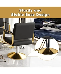 Streamdale Furniture Hydraulic Salon Chair - 360 Swivel Barber Stylist Chair (Black+Gold)