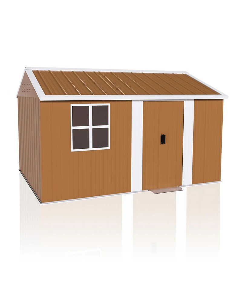 Streamdale 12x8 Ft Heavy-Duty Metal Storage Shed with Windows & Lockable Door