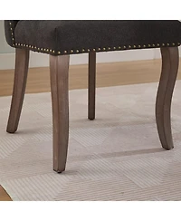 Streamdale Furniture Wooden Dining Chairs Set of 2, Modern Fabric Upholstered Kitchen Chairs