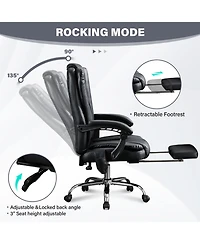 Streamdale Furniture Streamdale Massage Office Chair with Heat, Vibration, Foot Rest & Reclining Backrest
