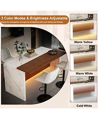 Streamdale Modern Kitchen Island Set with 4 Beige Bar Stools