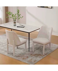 Streamdale Furniture Modern Minimalist Chenille Dining Chair Set (Set of 2) - Beige