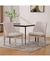 Streamdale Furniture Modern Minimalist Chenille Dining Chair Set (Set of 2) - Beige