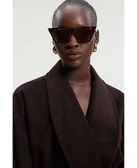 Karen Millen Women's Brushed Wool Wrap Short Coat