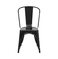 Emma+Oliver Commercial Grade 4 Pack Metal Indoor-Outdoor Stackable Chair