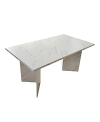 Streamdale Furniture Extendable Faux Marble Dining Table (Seats 6-10)
