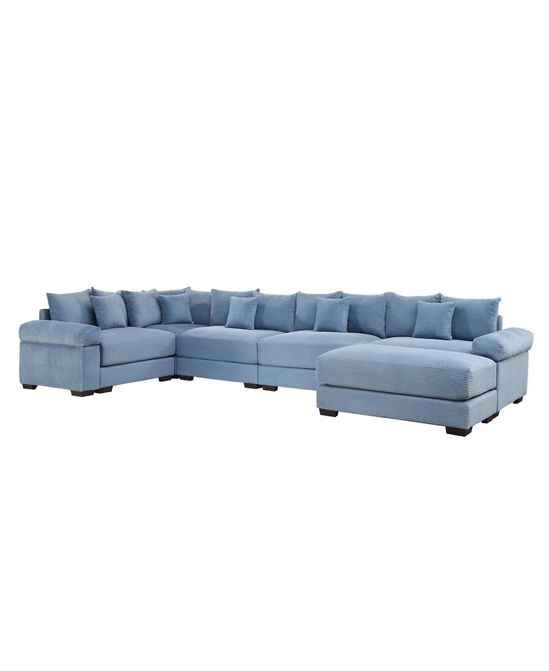 Streamdale Furniture Oversized Cloud Modular Sectional Couch with Ottoman