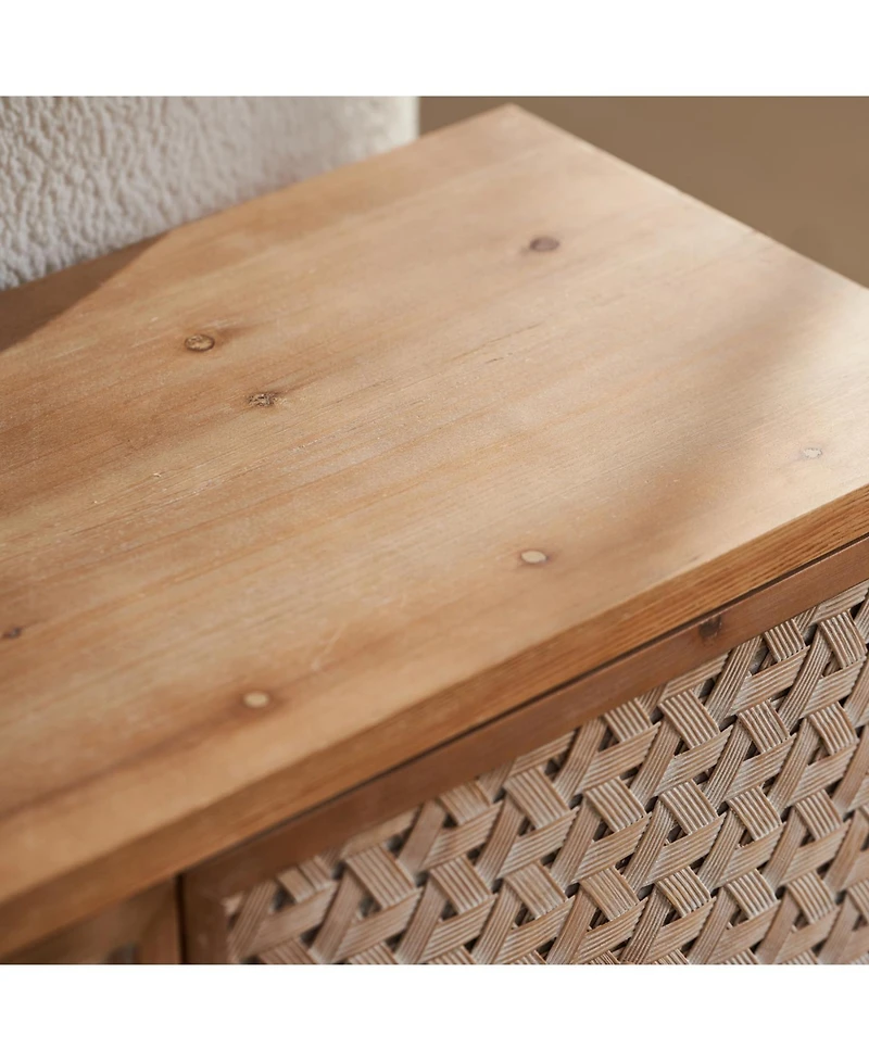 Streamdale Furniture Rattan Tv Stand for TVs, Mid Century Boho Entertainment Center