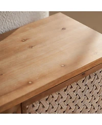 Streamdale Furniture Rattan Tv Stand for TVs, Mid Century Boho Entertainment Center