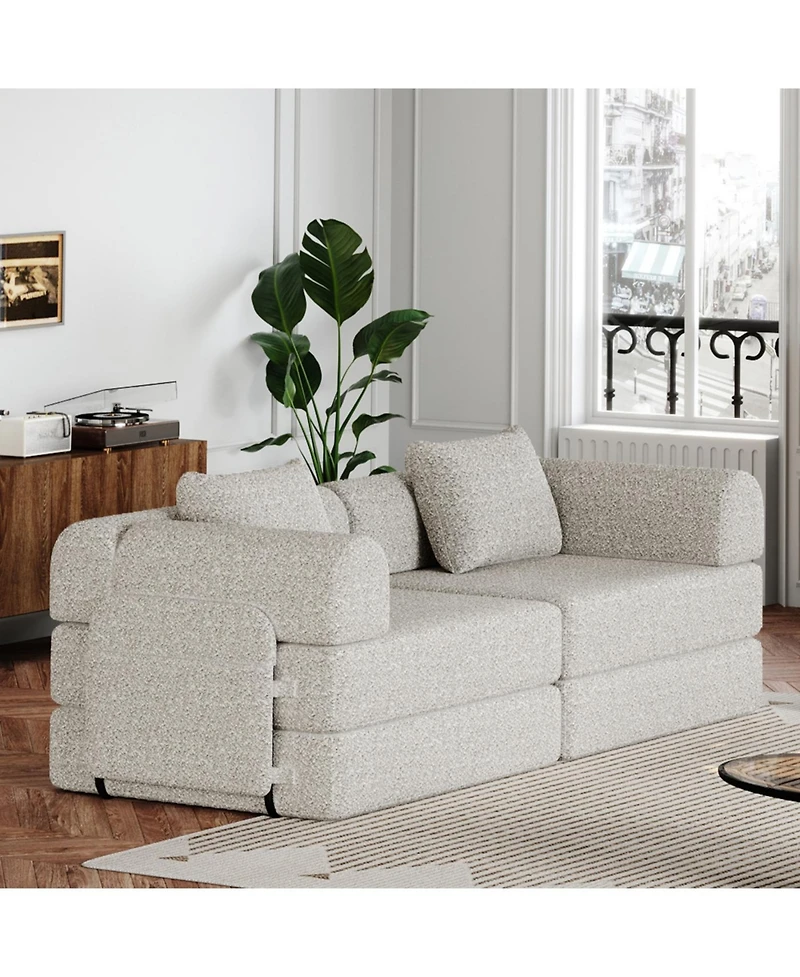 Streamdale Furniture Streamdale 72.4" Convertible Sofa Bed with Storage Pockets and Cushions