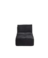 Streamdale Furniture Streamdale Modern Memory Foam Single Chaise Longue Sofa, Pet-Friendly Corduroy, Black