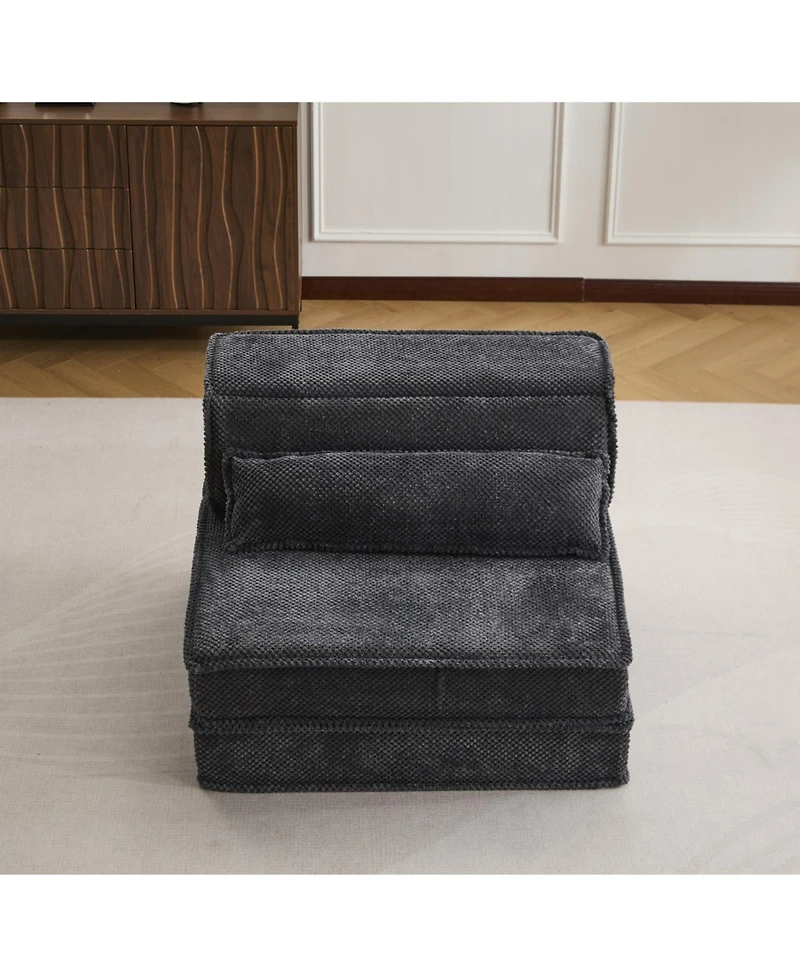 Streamdale Furniture Streamdale Compression Sofa, Convertible Floor Sofa Bed, Modular Sectional Sofa, Dark Grey