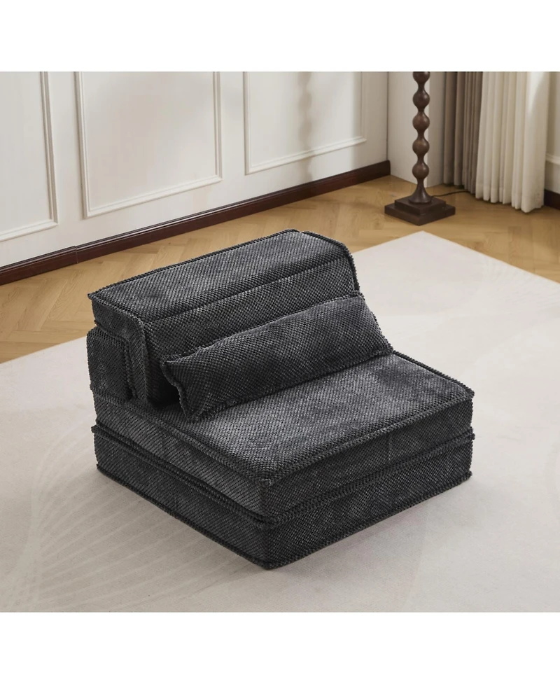 Streamdale Furniture Streamdale Compression Sofa, Convertible Floor Sofa Bed, Modular Sectional Sofa, Dark Grey