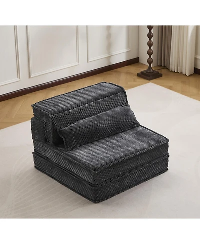 Streamdale Furniture Streamdale Compression Sofa, Convertible Floor Sofa Bed, Modular Sectional Sofa, Dark Grey