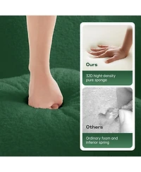 Streamdale Furniture Streamdale Green 4-Seat Teddy Fabric Sofa with High Density Sponge - No Assembly Required