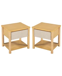 Streamdale Furniture Streamdale Wood Nightstand, Modern Bedside Table with Drawer (Set of 2