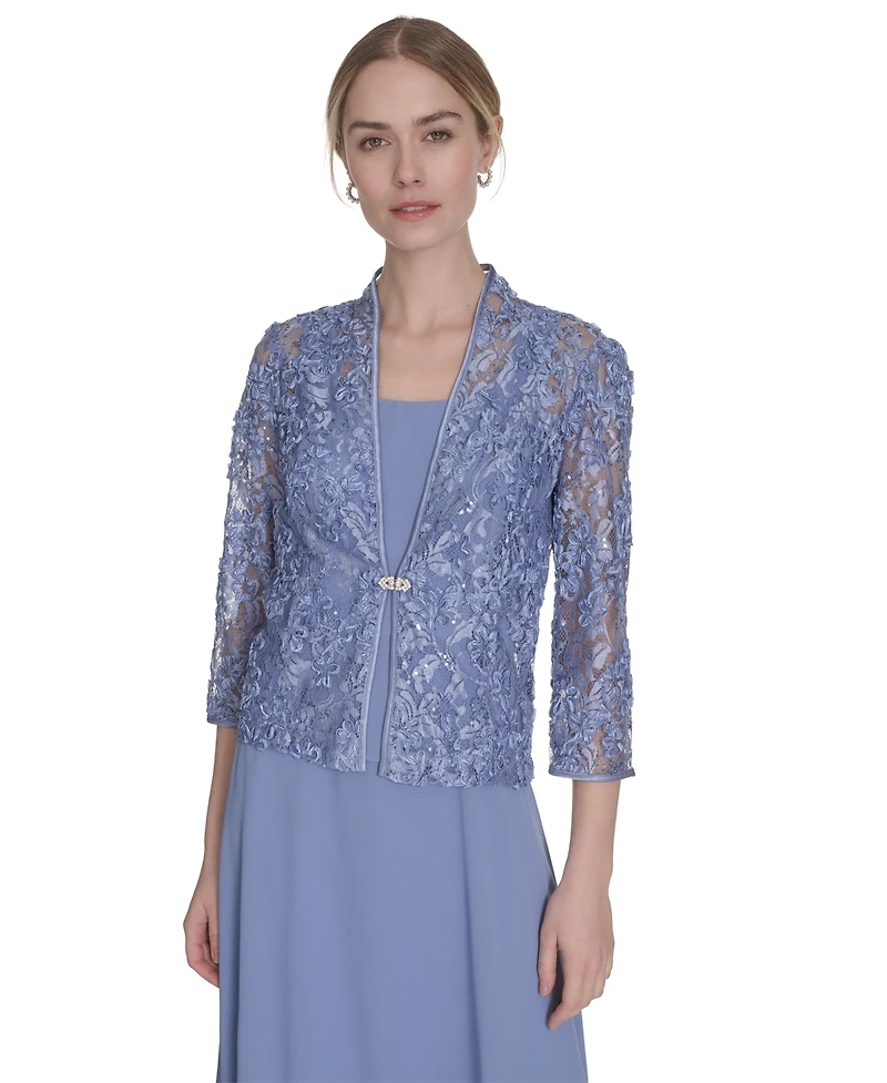 Jessica Howard Women's 3/4-Sleeve Jacket with Crewneck Dress