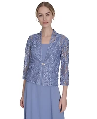 Jessica Howard Women's 3/4-Sleeve Jacket with Crewneck Dress