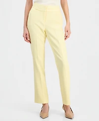 Tahari Asl Women's Twill Flat-Front Straight-Leg Pants