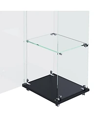 Streamdale Furniture Premium 5-Tier Glass Display Case with 5 Led Modes, Single Door Bookshelf