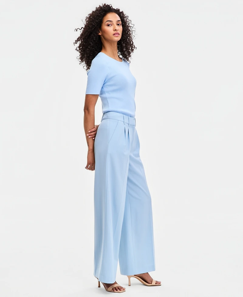 Tahari Asl Women's Pleat-Front Wide-Leg Pants