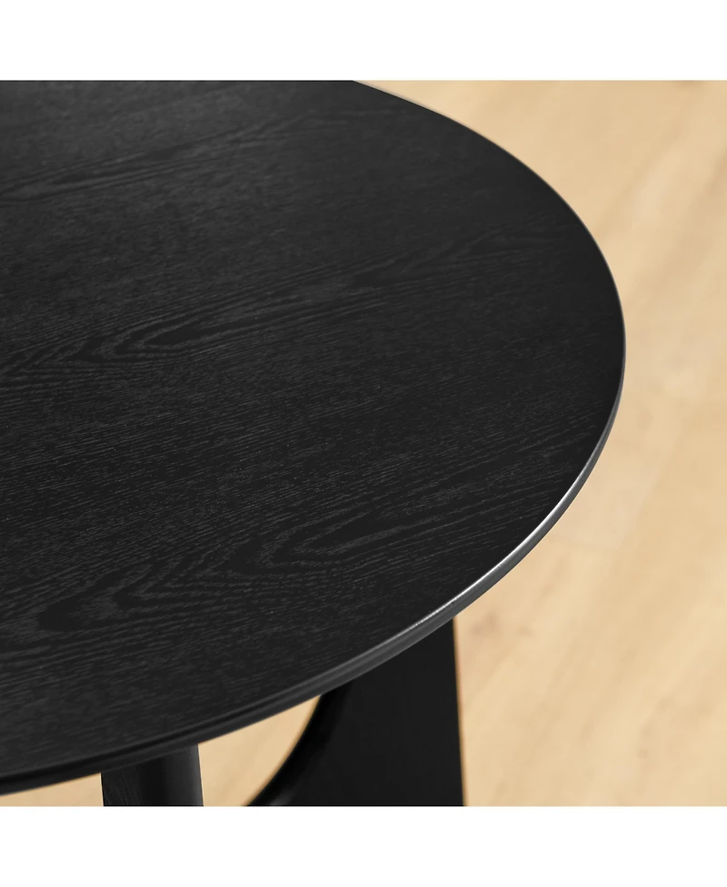 Casainc 25 Inch Round Wooden End Table and Side Table