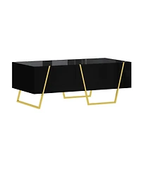 Streamdale Furniture Modern High Gloss Coffee Table with Storage &Base