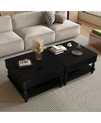 Streamdale Furniture Fluted Lift-Top Coffee Table with Storage