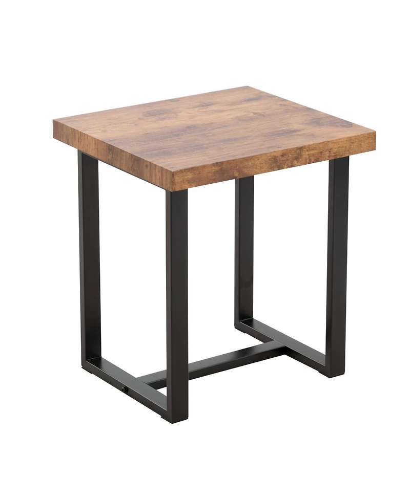 Streamdale Furniture Walnut Night Stand, Mdf SideTable, Small Tea Table, Sofa Table with Metal Leg
