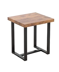 Streamdale Furniture Walnut Night Stand, Mdf SideTable, Small Tea Table, Sofa Table with Metal Leg