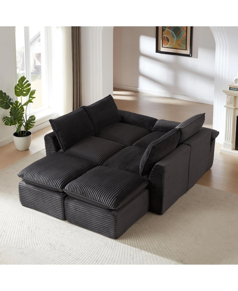 Streamdale Furniture Modern Corduroy Cloud Sofa, Freely Combinable, Comfortable for Homes