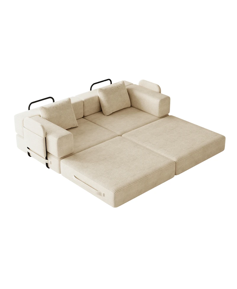 Streamdale Furniture Convertible Corduroy Sofa Bed with Storage