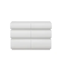 Streamdale Furniture 6 Drawer White Dresser, Modern Wide Storage Chest