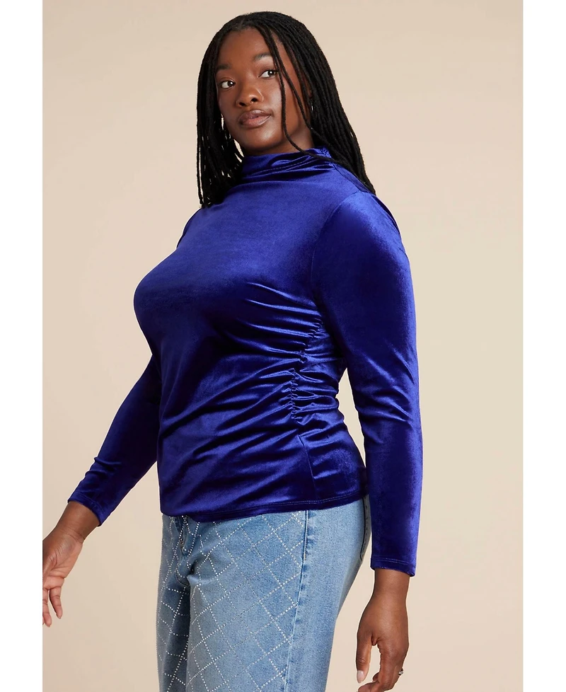 Eloquii Plus Velvet Mockneck Top