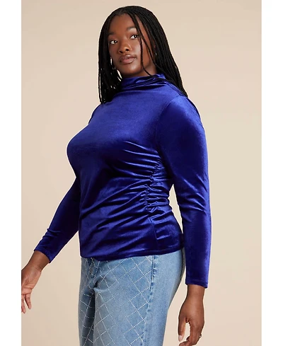 Eloquii Plus Velvet Mockneck Top