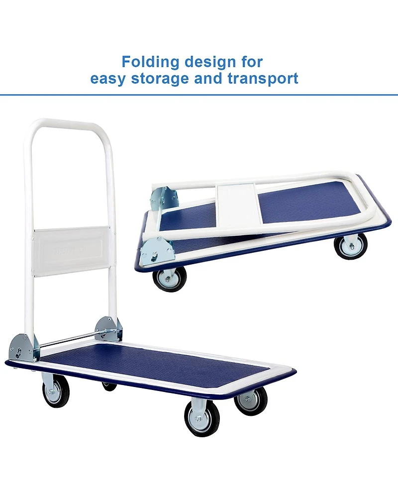 Sugift 330 lbs Platform Cart Dolly Foldable Warehouse Push Hand Truck