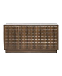 Streamdale Furniture Modern 4-Door Storage Cabinet with Geometric Doors & Metal Trim