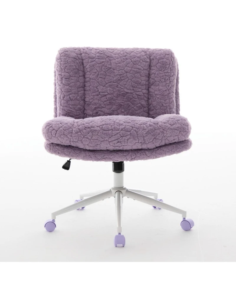Streamdale Furniture Rabbit Hair Office Chair with Metal Base