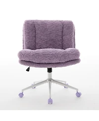 Streamdale Furniture Rabbit Hair Office Chair with Metal Base
