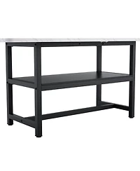 Streamdale Furniture 71" Dining Table with White Textured Mdf Top & Storage Platform