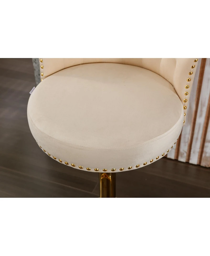 Streamdale Furniture Velvet 360 Rotating Bar Chair with Adjustable Height - Modern Kitchen Island Chair