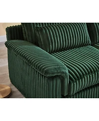 Streamdale Furniture Streamdale Corduroy Loveseat Sofa with Pillow Top Arms & 2 Accent Pillows